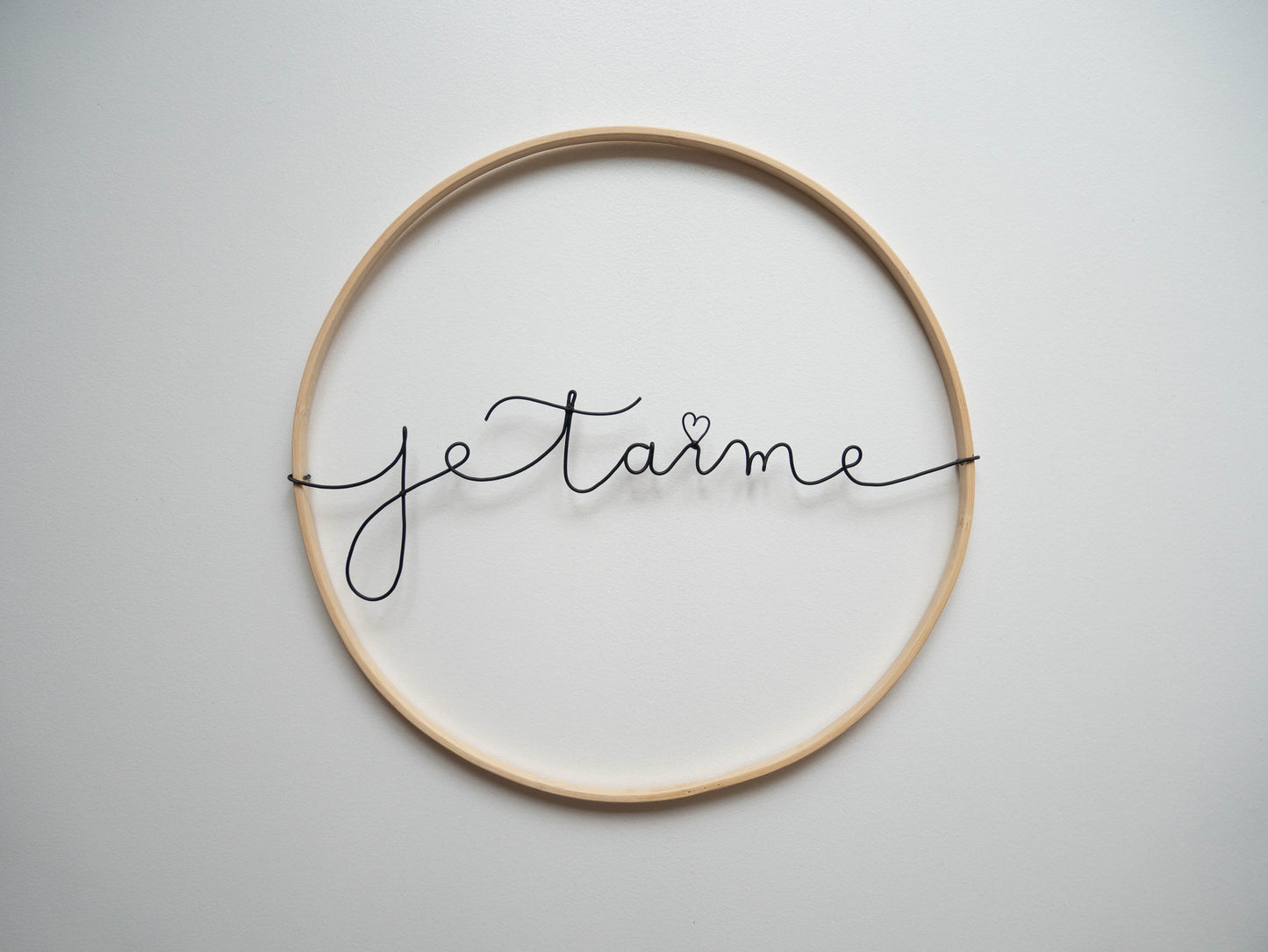 Couronne Je t'aime en Fil de Fer Recuit, Décoration Murale Personnalisée, Phrase Murale Artistique Accueil Chaleureux, Plaque de porte