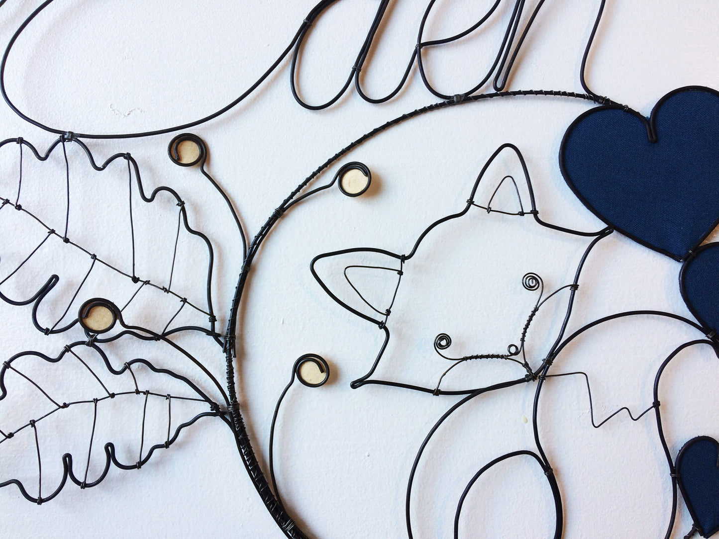 Prénom fil de fer personnalisable, prénom renard et feuille métal, cadeau naissance bébé, cadeau personnalisable enfant, décoration murale