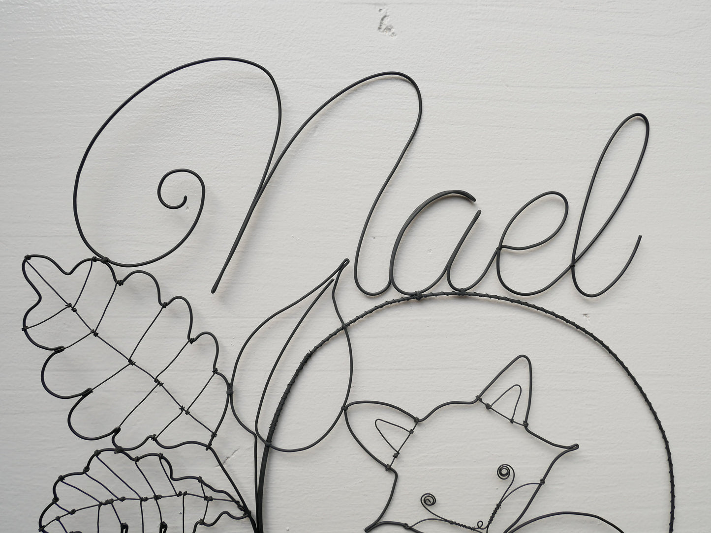 Prénom fil de fer personnalisable, prénom déco renard et feuille métal, thème automne, cadeau de naissance bébé, cadeau personnalisable