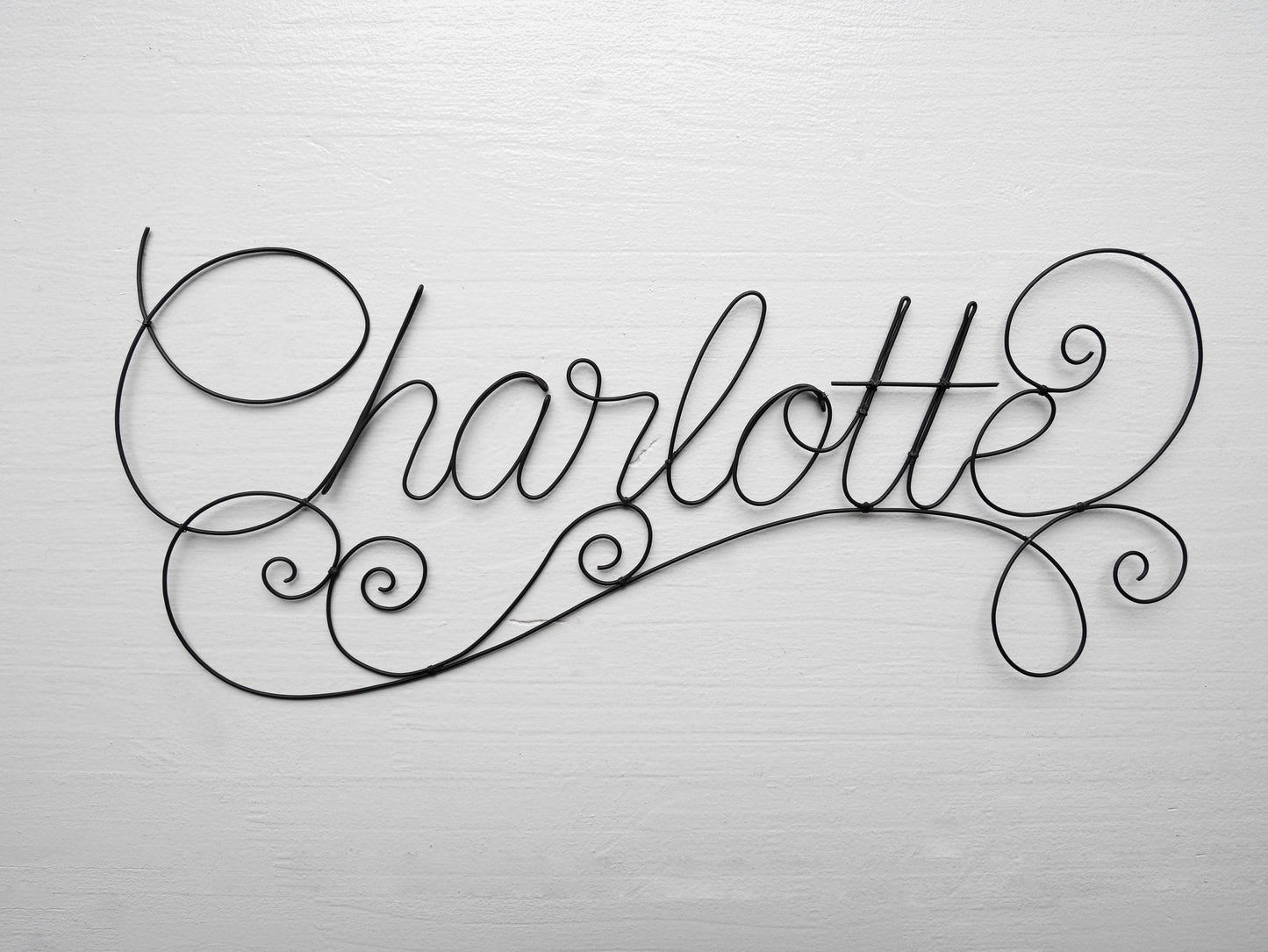 Customizable wire first name, Charlotte, baby child first name, child's bedroom wall decoration, first name door plaque