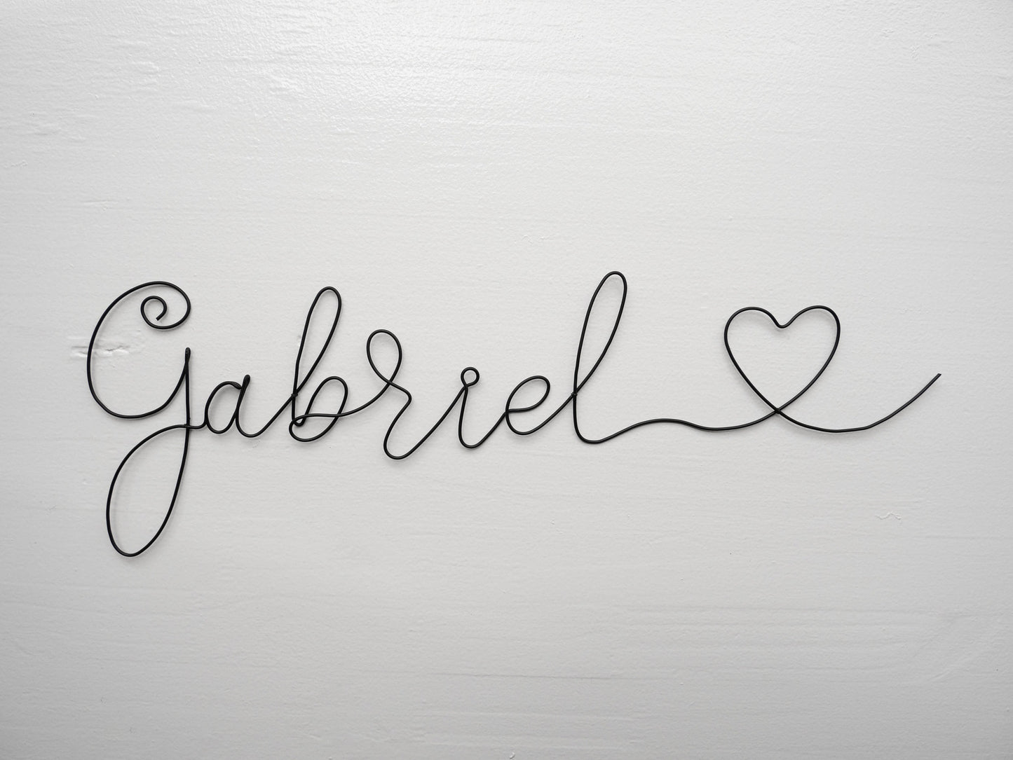 Prénom fil de fer recuit, prénom personnalisable, Gabriel avec coeur, prénom enfant, décoration murale, chambre d'enfant, plaque de porte