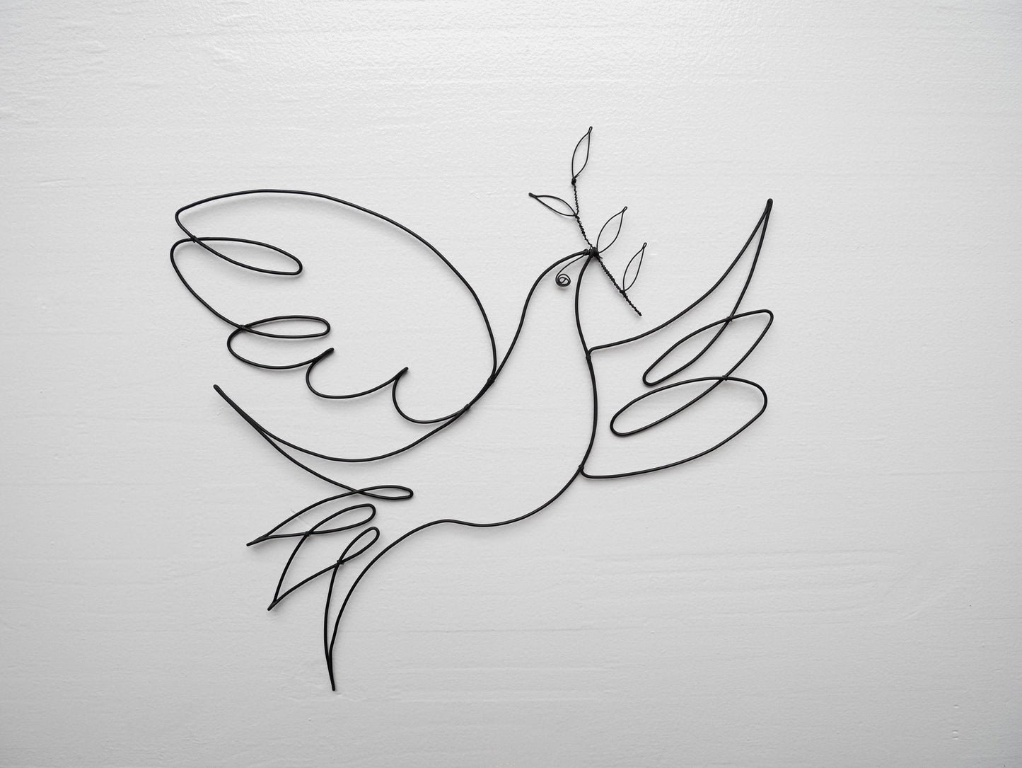 Colombe style Picasso, oiseau décoratif, colombe de la paix en fil de fer recuit, hirondelle, décoration murale, nature, animal sauvage