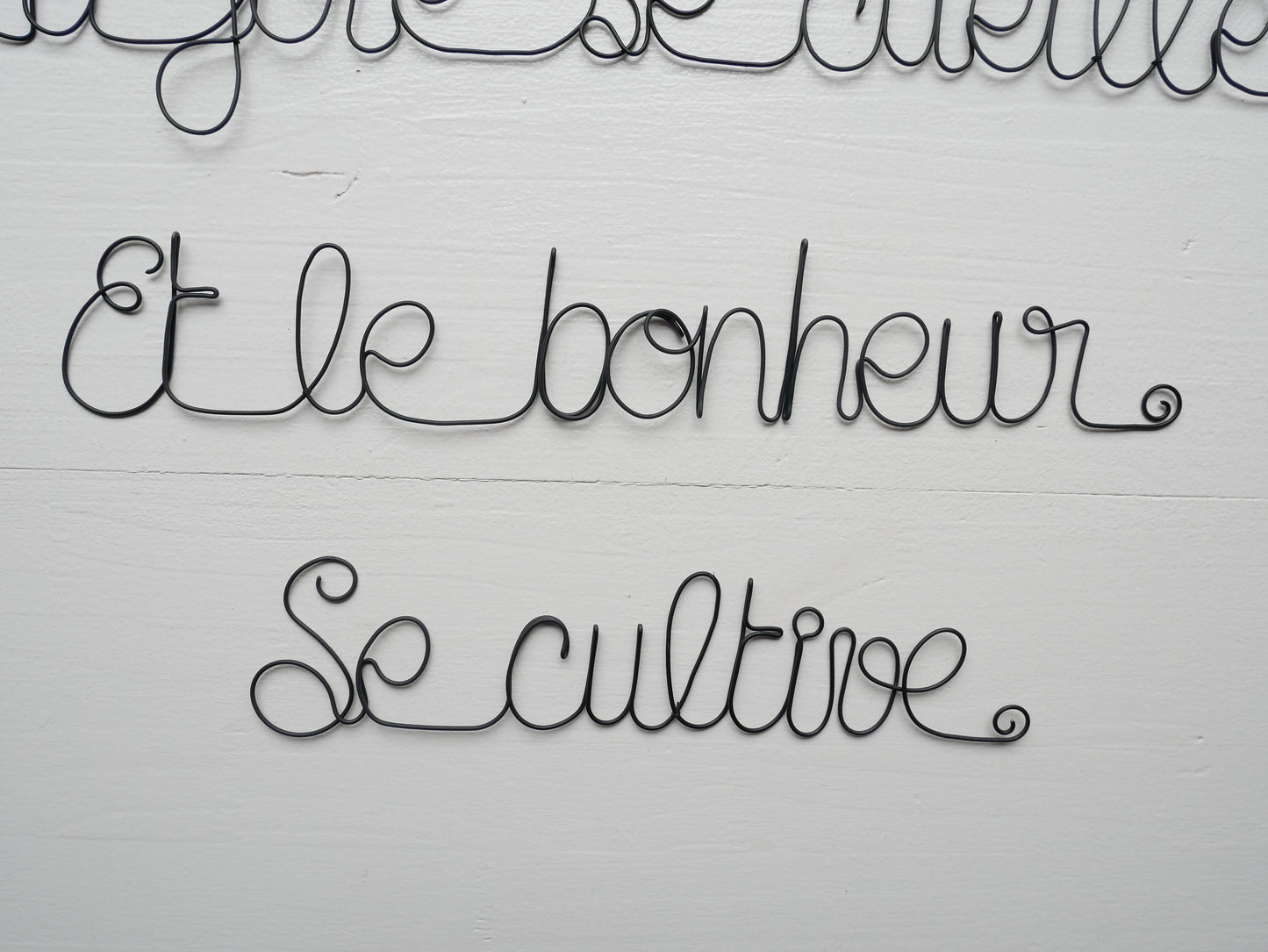 Wandzitat aus Draht, Freude sammelt sich, Buddha, Satz aus Draht, Zitat aus Draht, Wanddekoration aus Draht