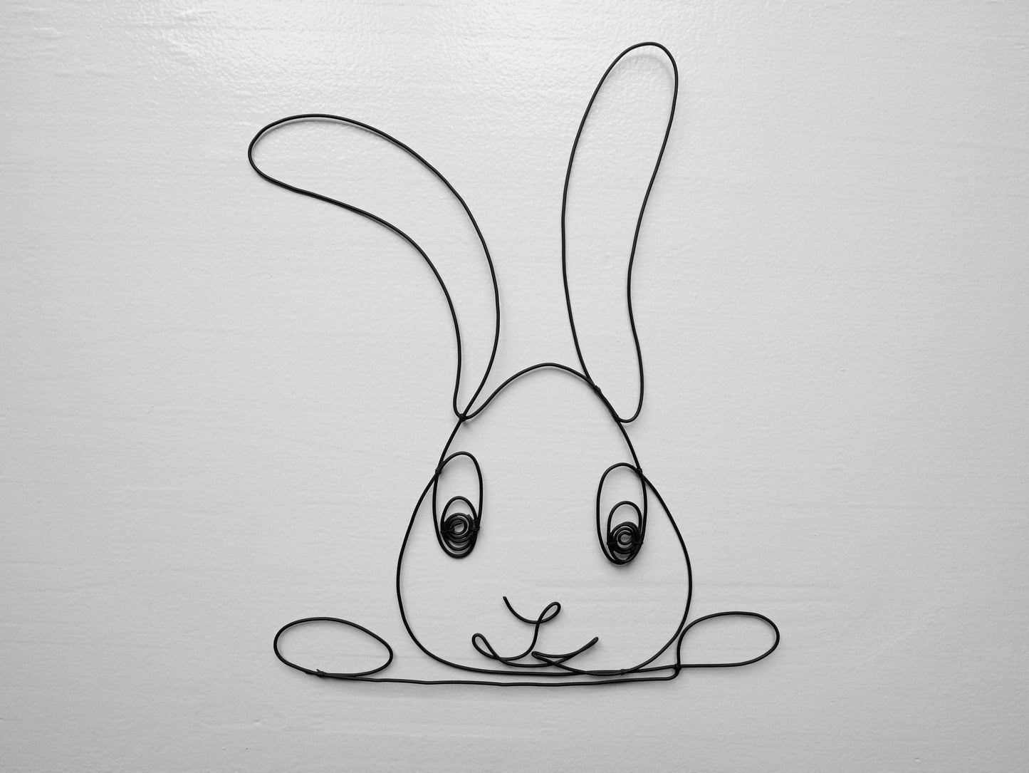 Lapin en fil de fer recuit, sculpture silhouette lapin, décoration murale chambre, nature, thème forêt, citation fil de fer, chambre bébé