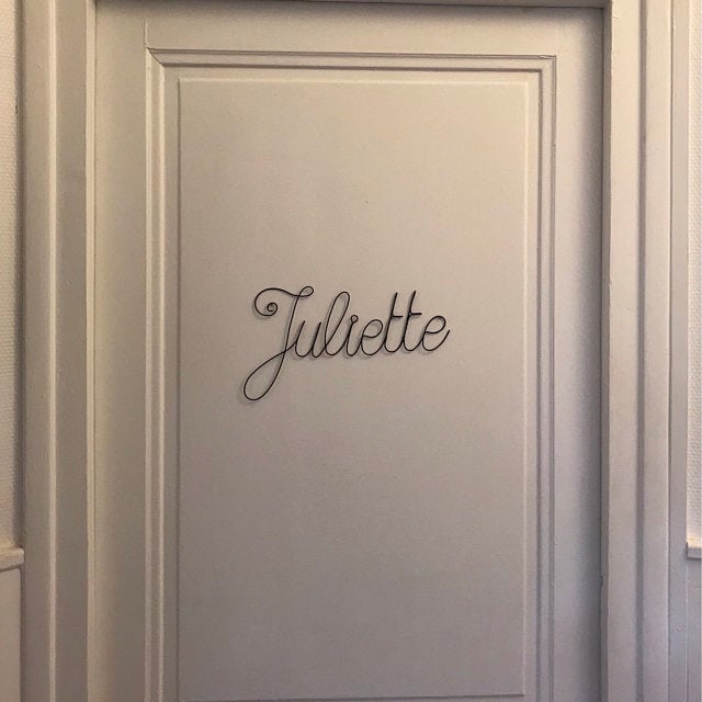 Prénom fil de fer, prénom personnalisable, fil de fer recuit, décoration murale pour chambre enfant plaque de porte cadeau naissance baptême