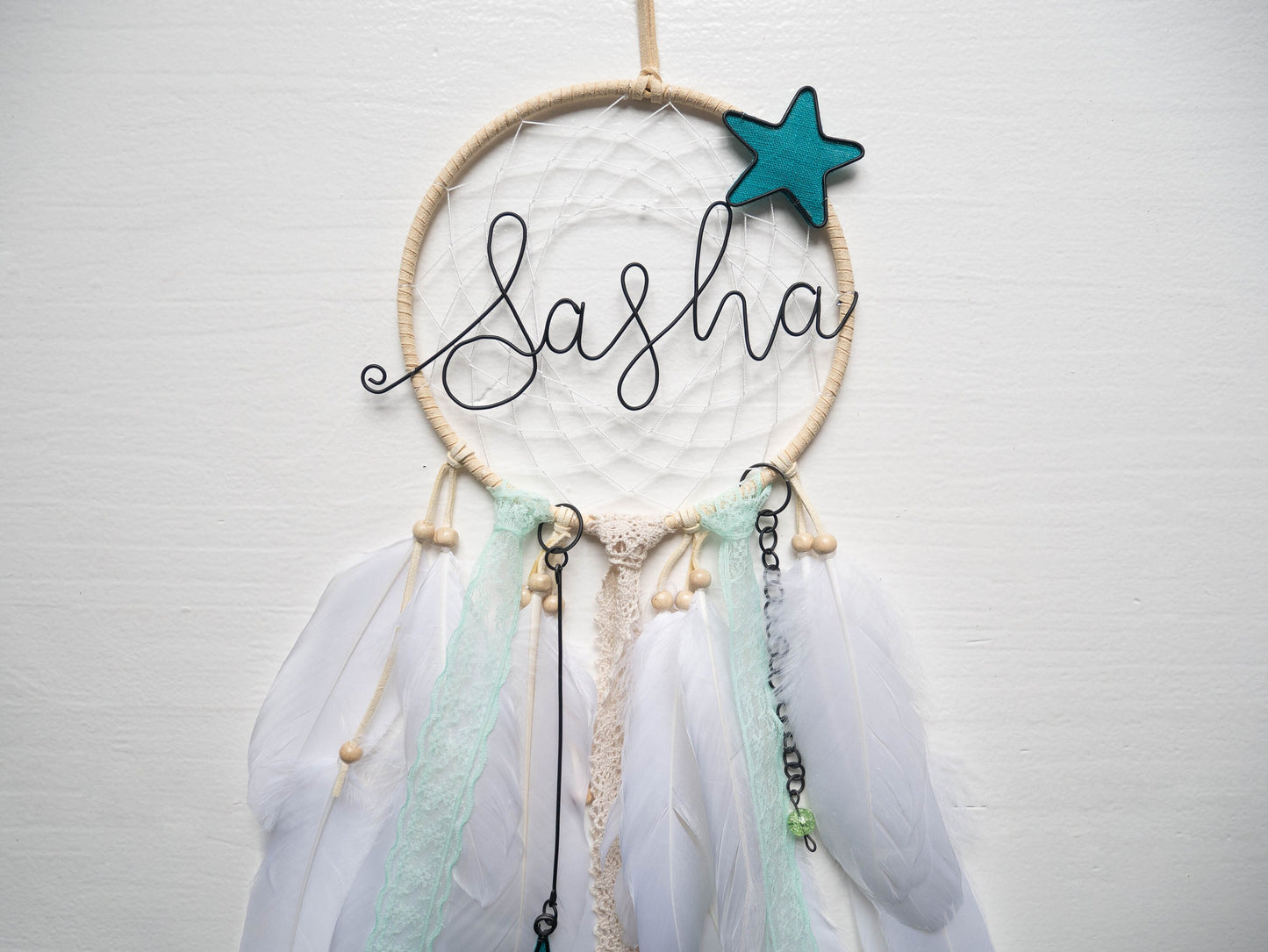 Attrape rêve prénom personnalisable en fil de fer recuit, Déco chambre, cadeau de naissance unique et original, cadeau anniversaire