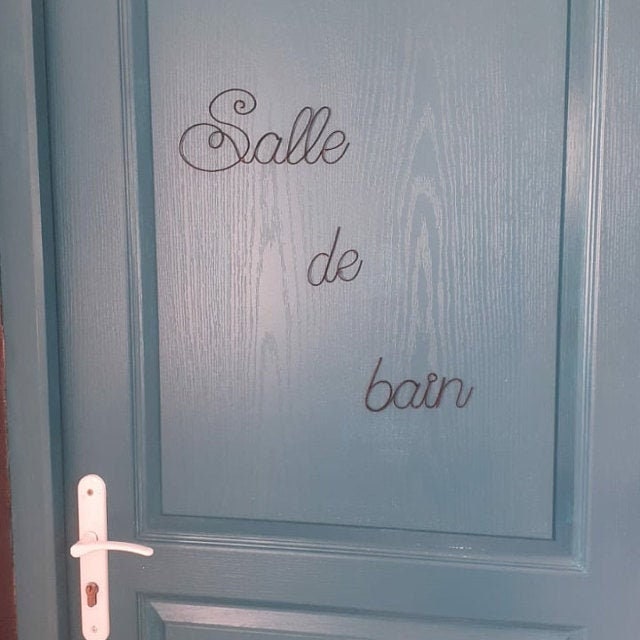 Türschild für Duschraum, Badezimmerwort aus geglühtem Draht, anpassbare Nachricht, Phrase, Drahtzitat