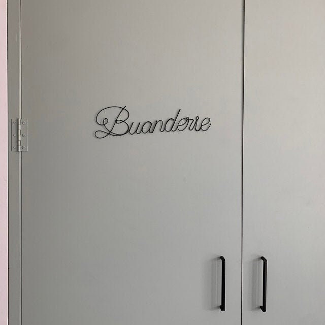 Waschküchendekoration, Drahtwaschküche, anpassbares Drahtwort