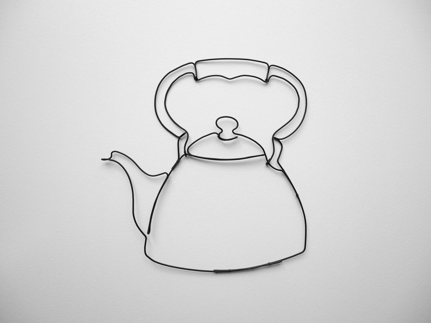 Décoration murale théière en véritable fil de fer recuit, déco restaurant, décoration murale cuisine, sculpture métal, thé, café, tasse