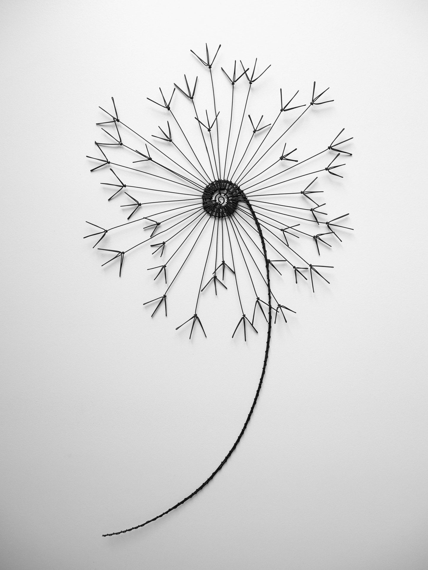 Fleur en fil de fer, pissenlit, décoration murale, fleur métal, tissu, déco bohème, fleur pissenlit, saint valentin, fêtes des mères