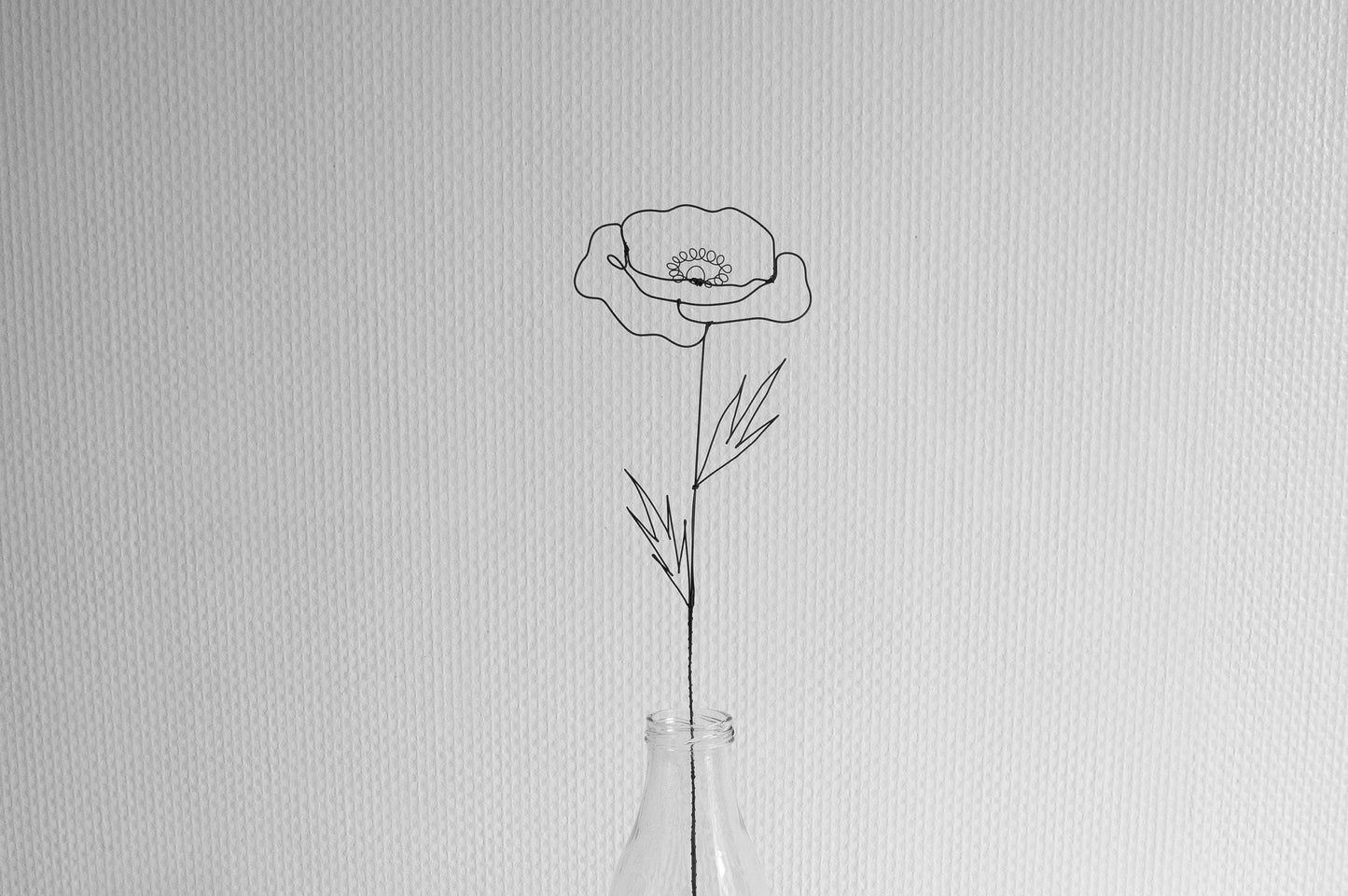 Fleur fil de fer coquelicot, fleur en fil de fer recuit, décoration murale floral, décoration bohème nature, bouquet de fleurs, cadeau maman