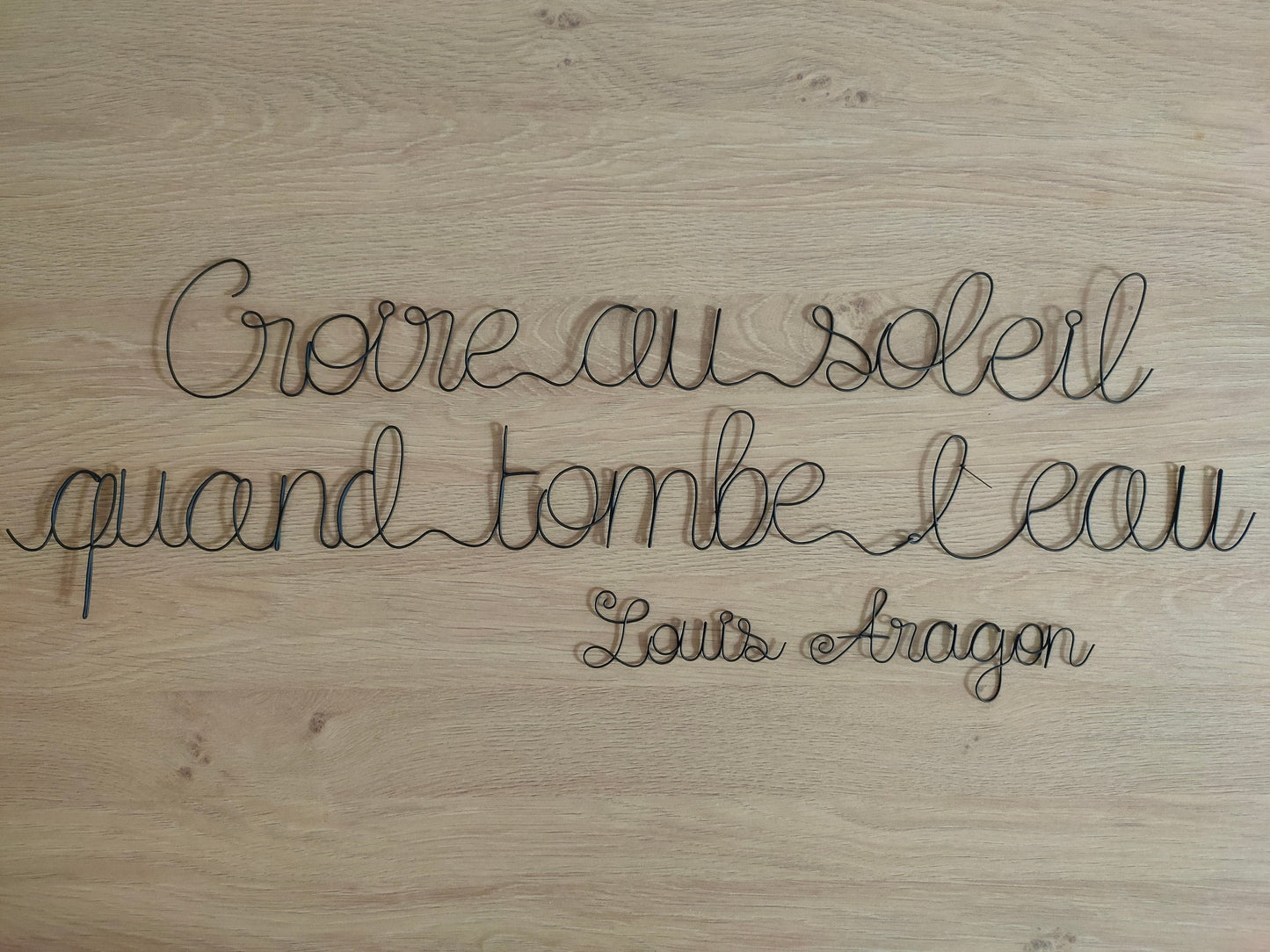 Zitat aus echtem geglühtem Draht, Wanddekoration für zu Hause, Wandskulptur, Botschaft aus geglühtem Draht, Wandsatz aus Metall