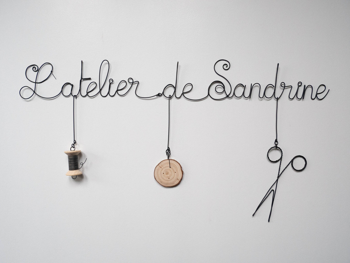 Meine kleine anpassbare Werkstatt und Zubehör, Satz aus geglühtem Draht, Wandzitat, Dekoration, Türschild, Nähwerkstatt