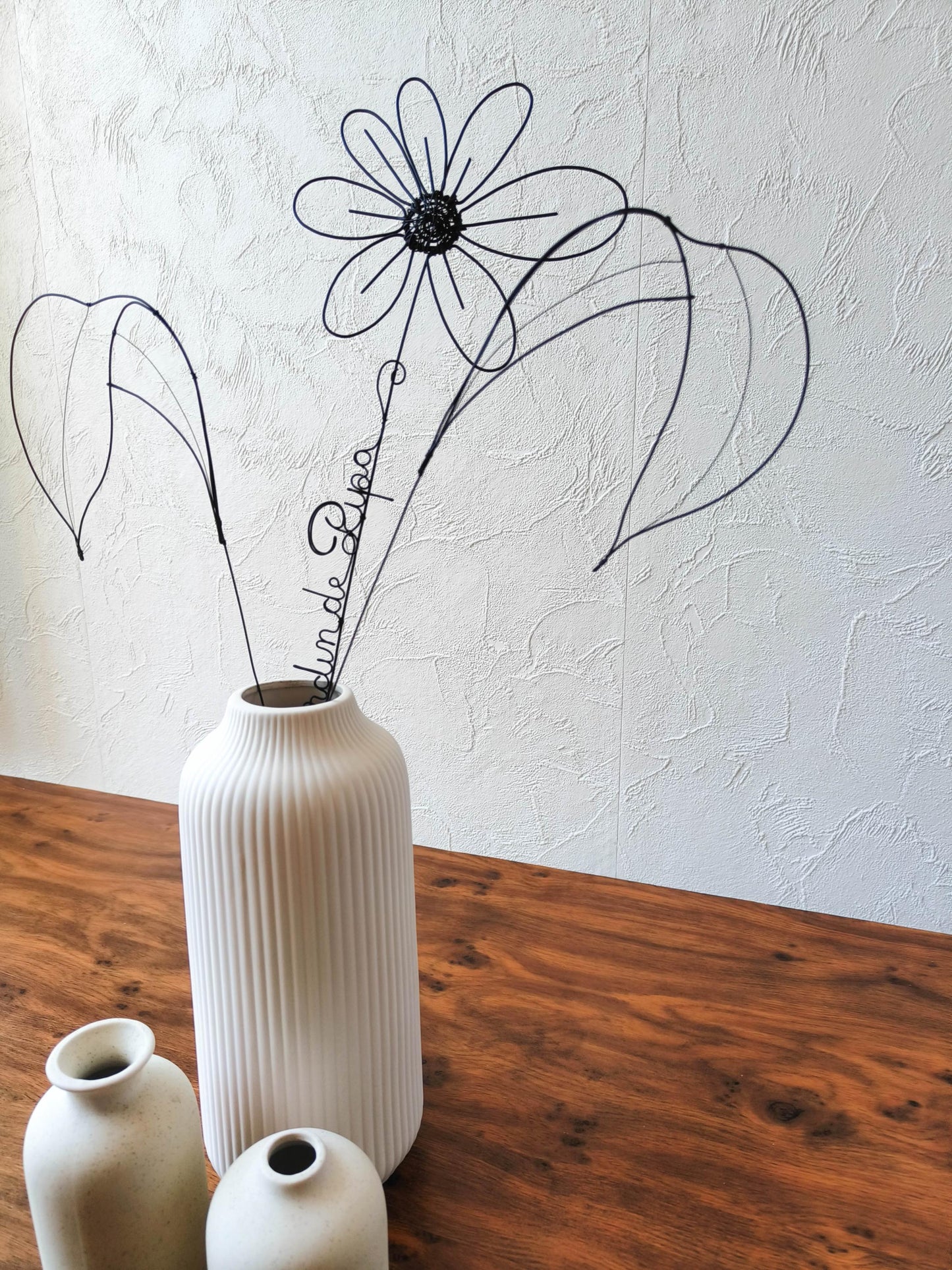 Fleurs en véritable fil de fer, bouquet de fleurs personnalisées, déco de table en fil de fer, prénoms personnalisés, garantie à vie, cadeau