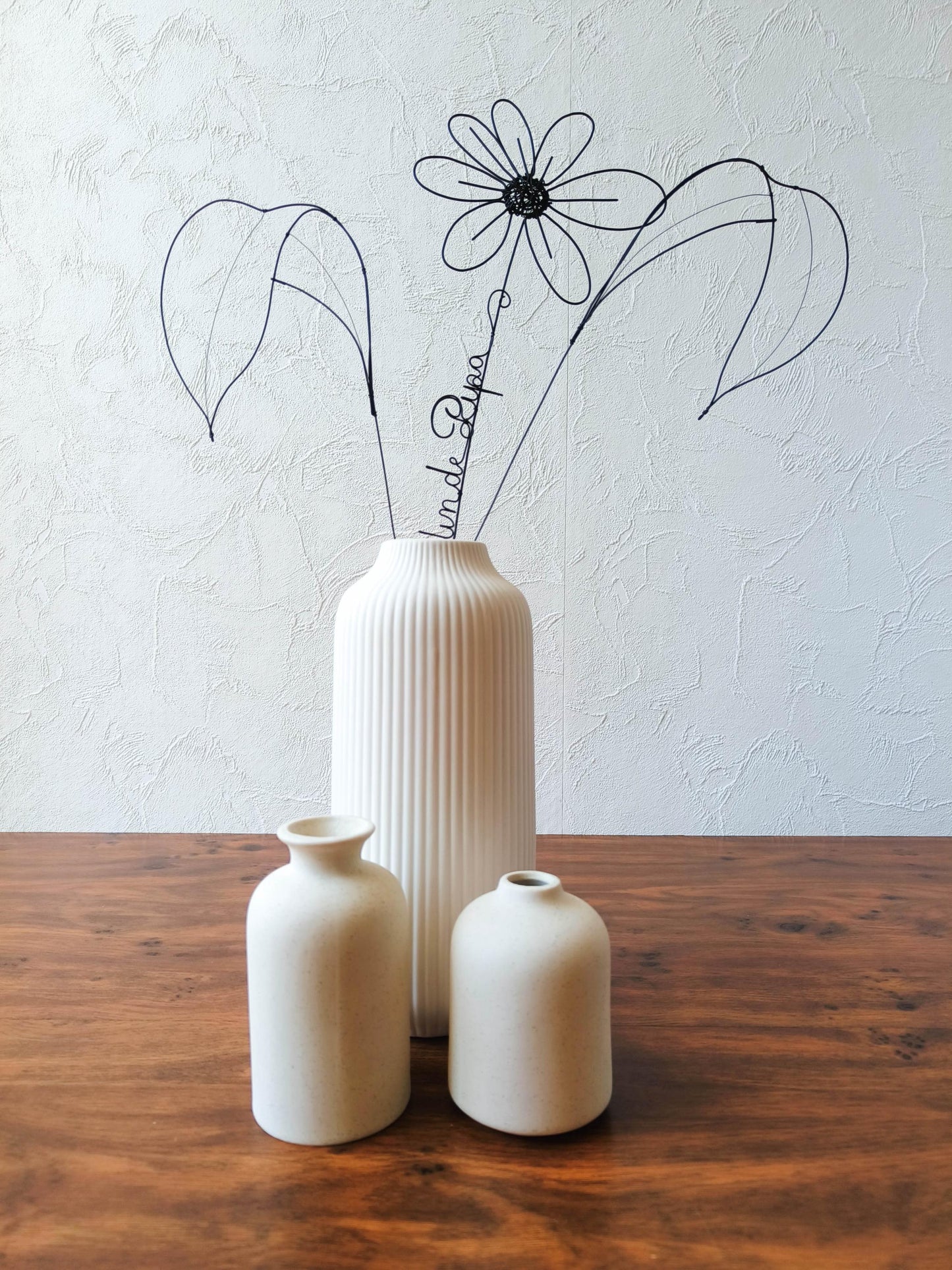 Fleurs en véritable fil de fer, bouquet de fleurs personnalisées, déco de table en fil de fer, prénoms personnalisés, garantie à vie, cadeau