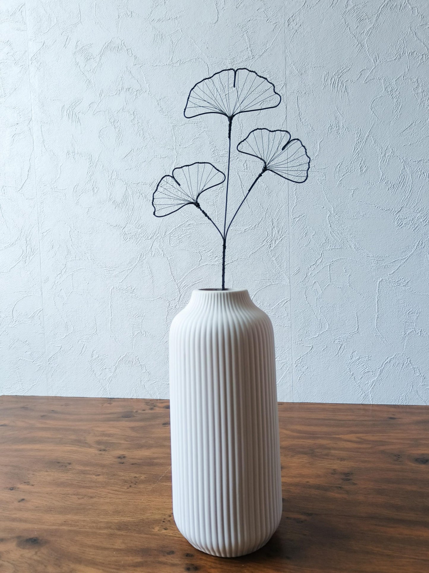 Tige de Ginkgo en fil de fer recuit – Fleur éternelle, déco florale minimaliste et élégante, cadeau, bouquet de fleurs