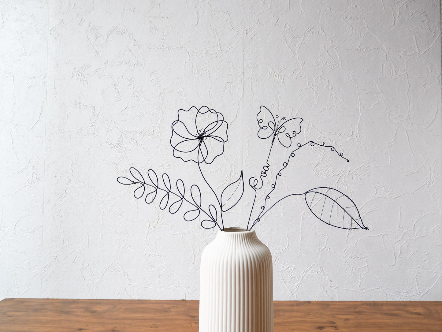 Fleurs en véritable fil de fer, bouquet de fleurs personnalisées, déco de table fil de fer, prénoms personnalisés, garantie à vie, cadeau