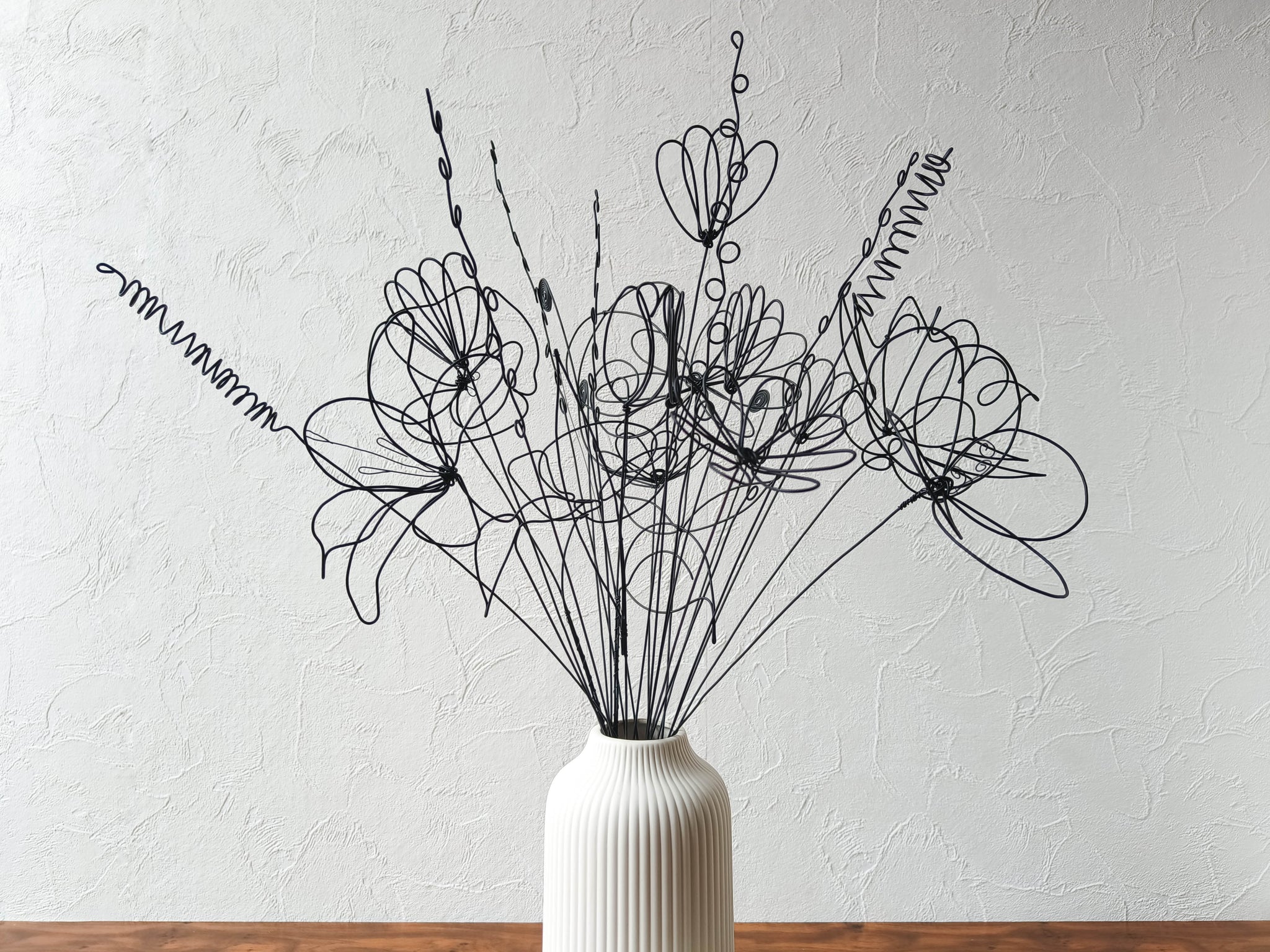 Bouquet of 20 2D & 3D flowers in annealed wire, artificial flower, floral decoration, bohemian nature decoration, poppy, bouquet of flowers