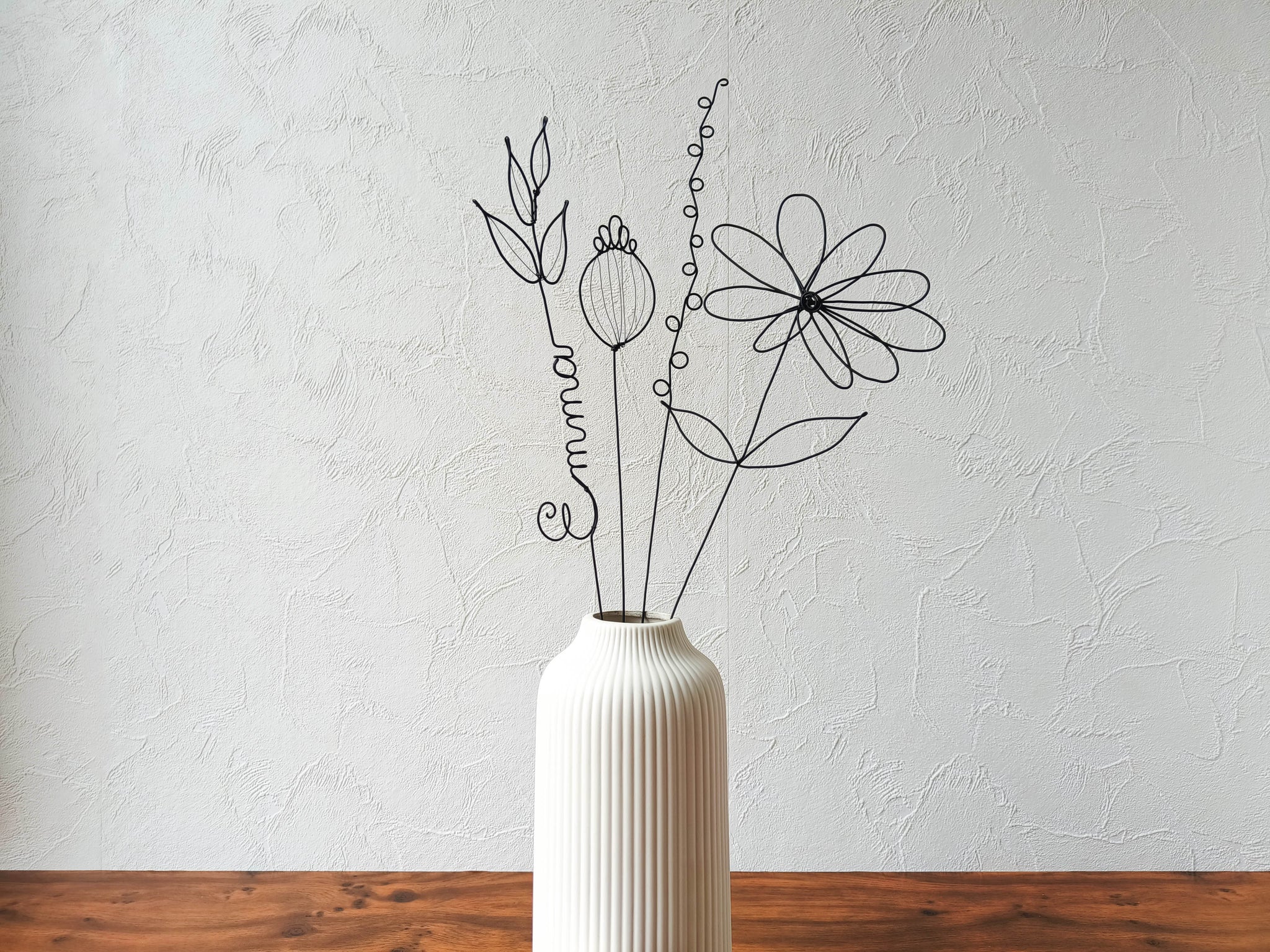 Flowers in Genuine Wire, Personalized Flower Bouquet, Wire Table Decor, Custom Names, Lifetime Guarantee, Gift