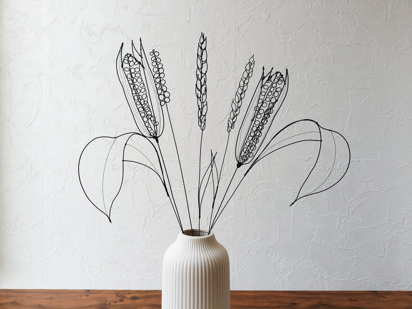 Bouquet de fleurs en fil de fer recuit paysan blé et maïs, fleurs vase floral, décoration floral, déco bohème nature, blé sauvage, cadeau