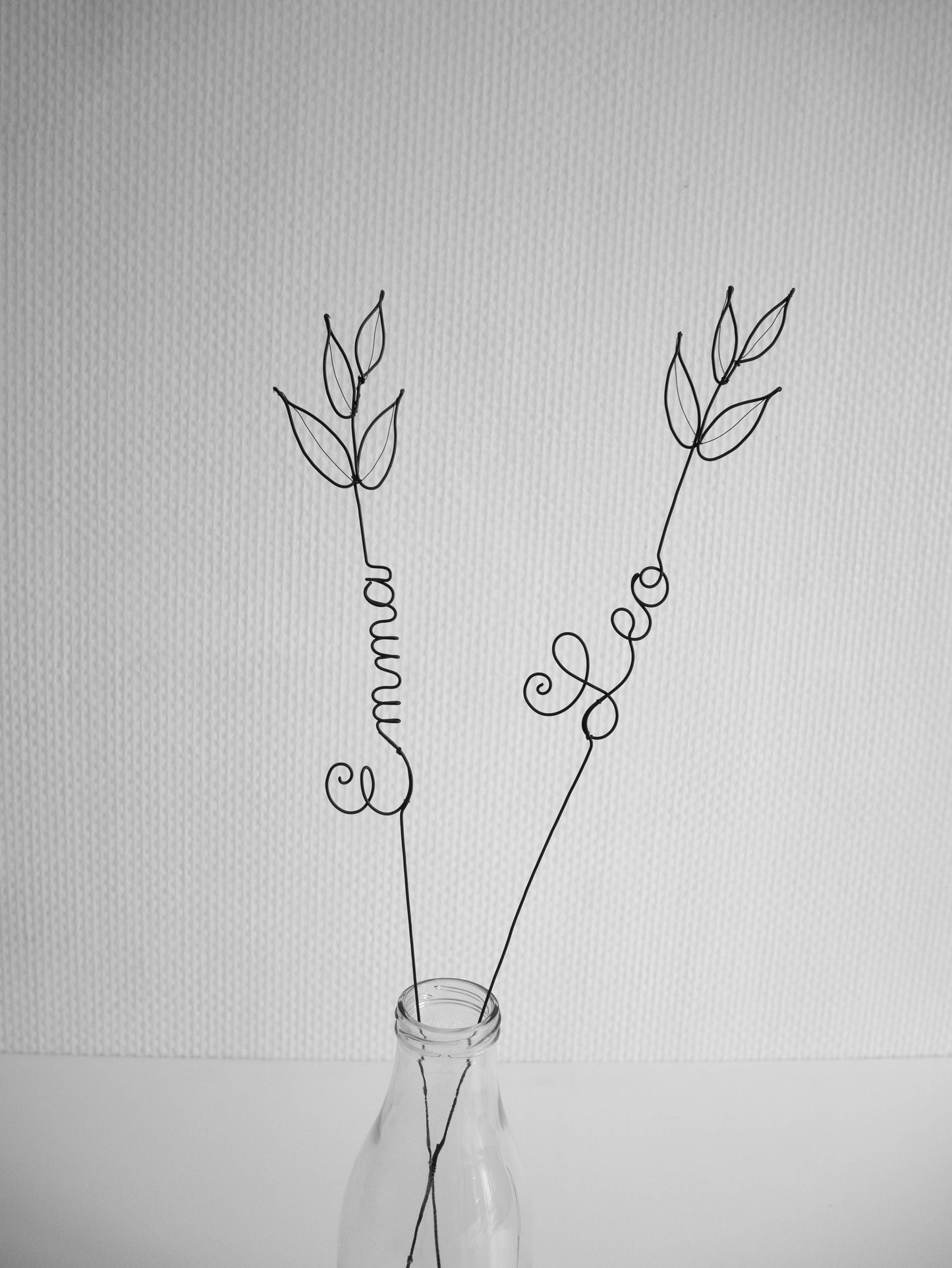 Flowers in Genuine Wire, Personalized Flower Bouquet, Wire Table Decor, Custom Names, Lifetime Guarantee, Gift