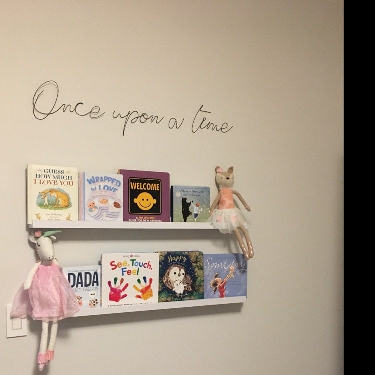 Phrase Once upon a time in annealed wire, child's room decoration