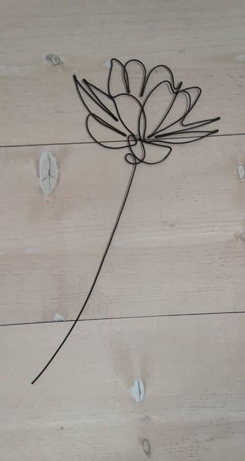 Peony wire flower annealed wire flower, floral wall decoration, bohemian nature decoration, bouquet of flowers, gift