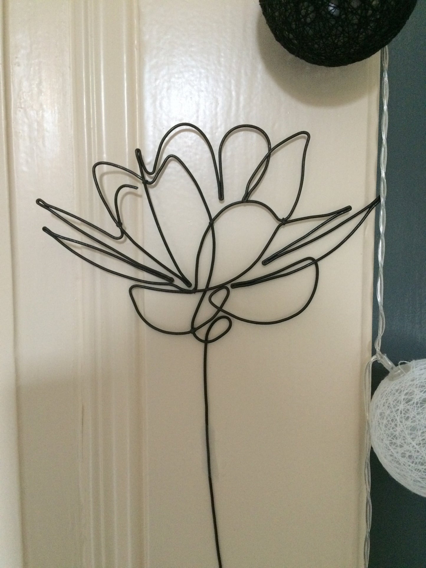 Peony flower in annealed wire, flower to hang, floral wall decoration, bohemian nature decoration, bouquet of flowers, mistress gift