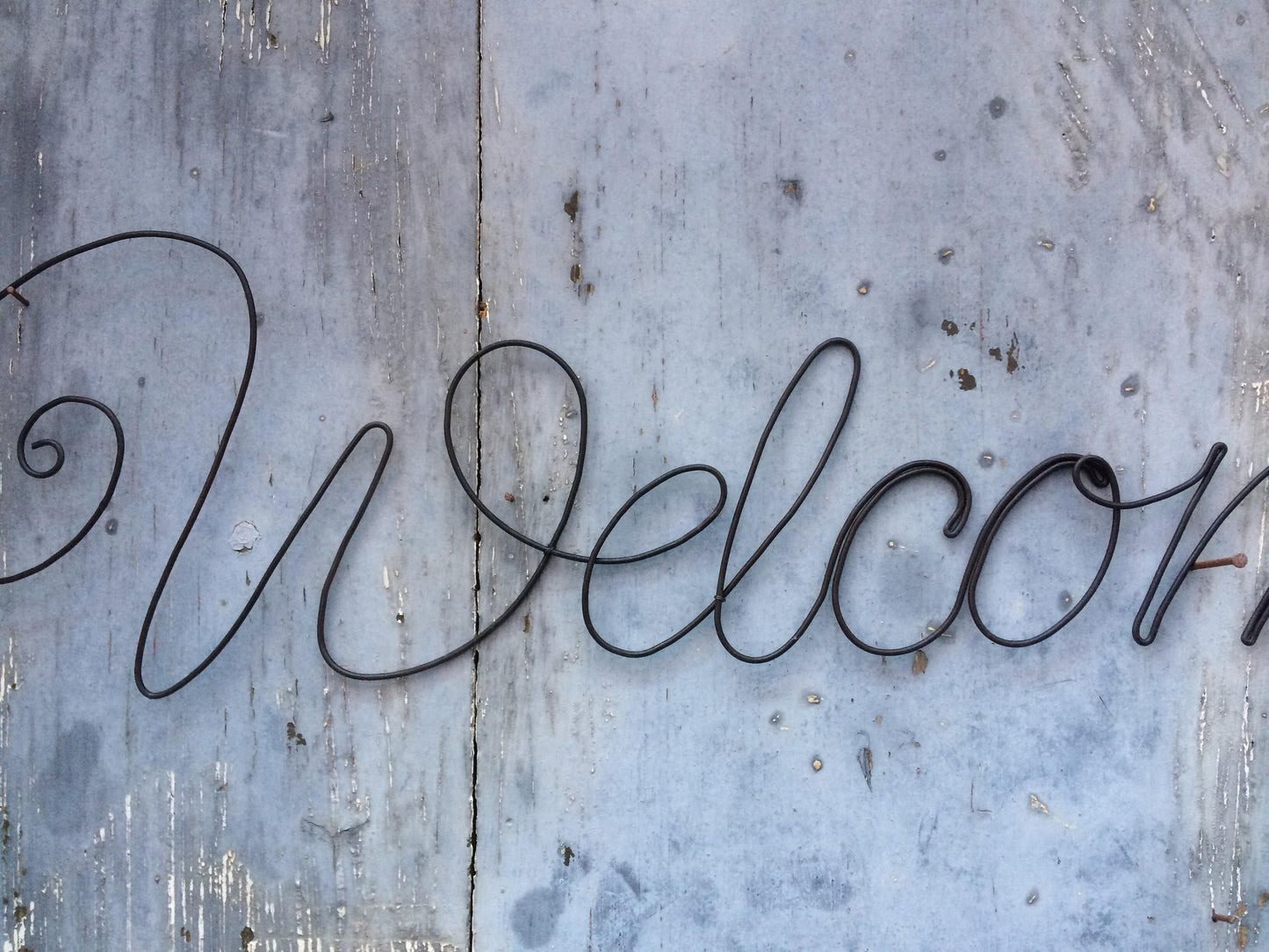 Welcome wire word, wall decoration, wire writing, message, wire phrase, wire quote, wire sculpture