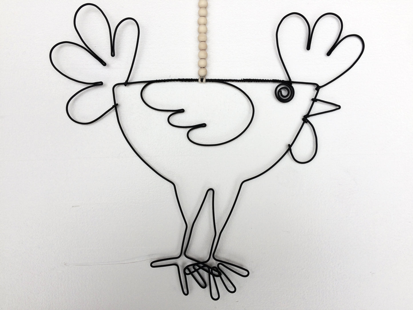 Rooster Decorative hen to hang, wall decoration in annealed wire, fabric, interior decoration gift, nature chicken, chicken