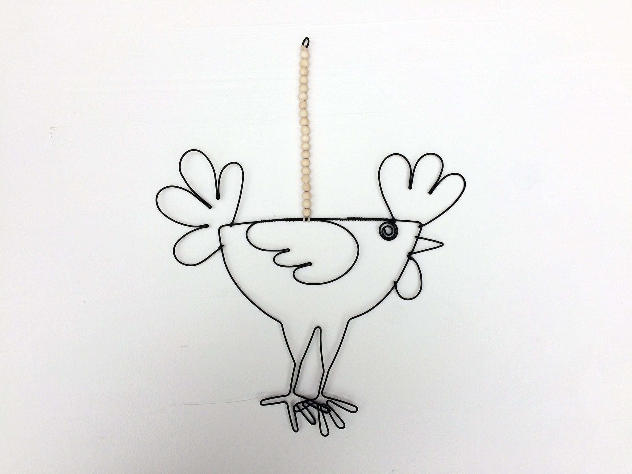 Hahn Dekorative Henne zum Aufhängen, Wanddekoration aus geglühtem Draht, Stoff, Innendekorationsgeschenk, Naturhuhn, Huhn