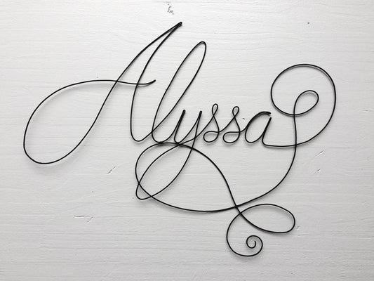 Wire first name, customizable first name, annealed wire, child's bedroom wall decoration, door plaque, birth gift, baptism