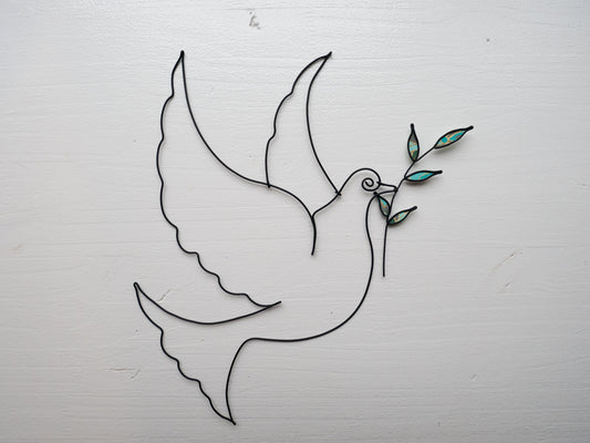 Decorative dove, dove of peace in annealed wire, swallow, wall decoration, nature, wild animal, bird, gift