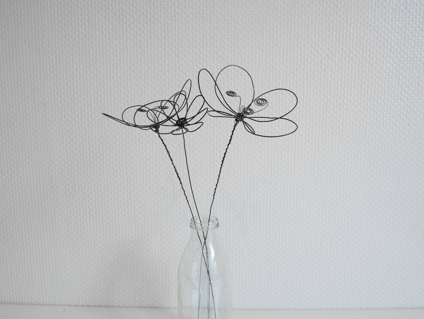 Bouquet of flowers 3 3D flowers in annealed wire, artificial flowers, dried flowers, floral wall decoration, bohemian nature decoration