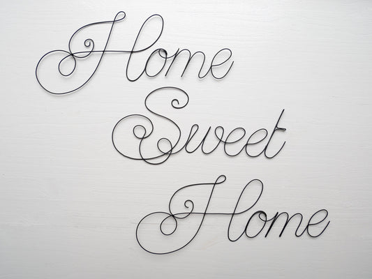 Home Sweet Home, welcome, annealed wire word, customizable phrase, wire quote, door plaque, entrance wall decoration