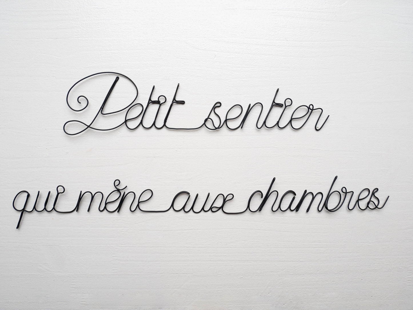 Phrase fil de fer personnalisable, citation fil de fer, déco murale en fil de fer recuit, plaque de porte, décoration industrielle