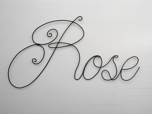 Wire first name, customizable first name, Rose, annealed wire first name, baby first name, door plaque, wall decoration, baby room