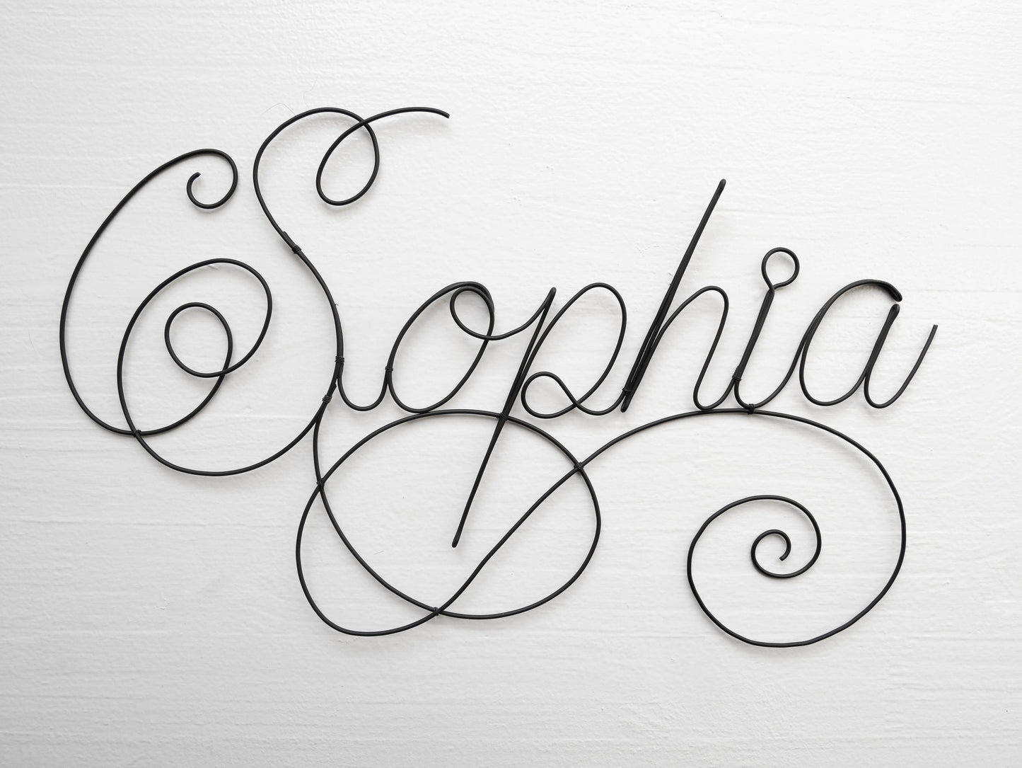 Wire first name, customizable first name, first name Sophia, child's bedroom wall decoration, door plaque, birth gift idea