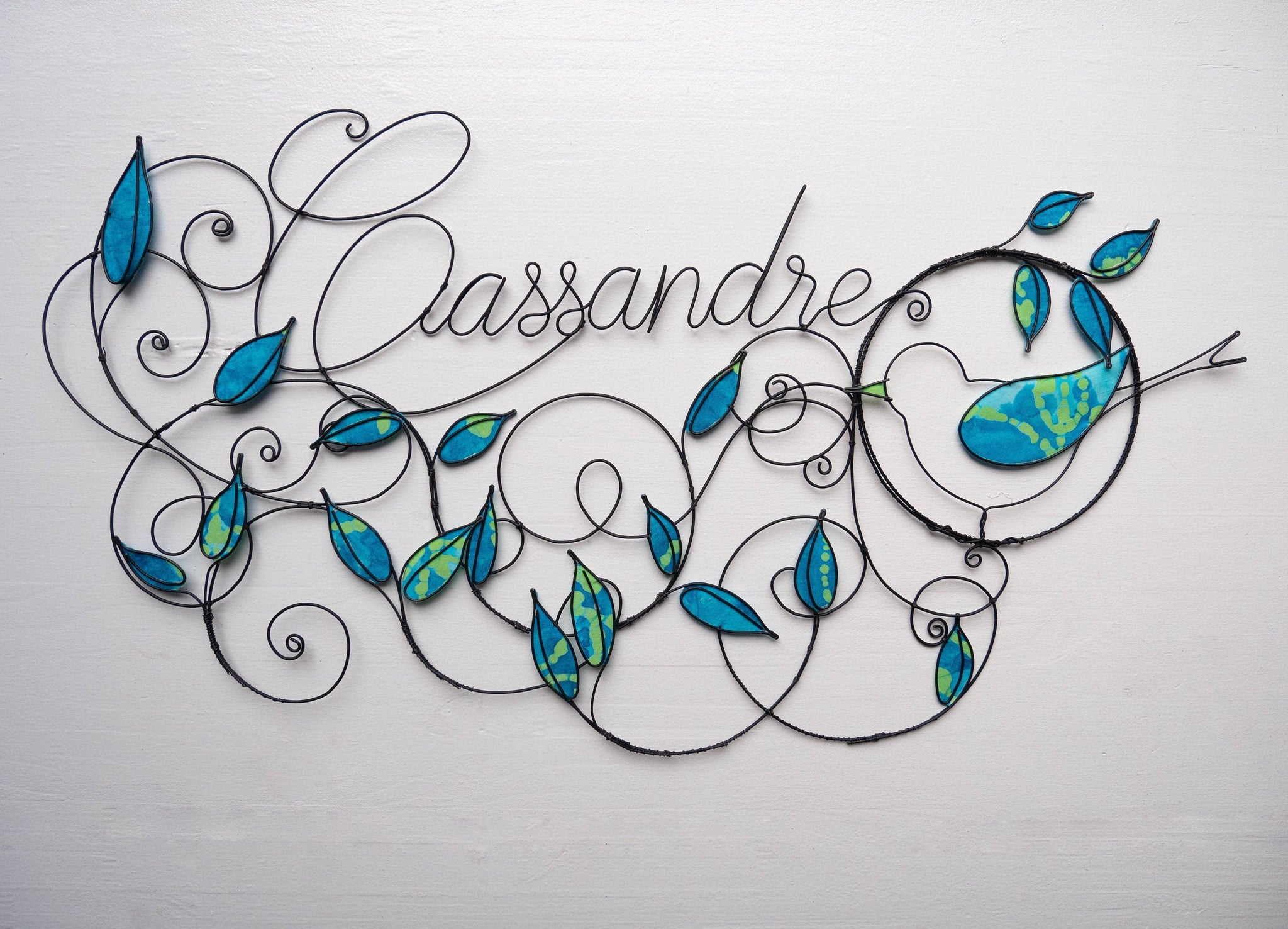 Prénom fil de fer personnalisable. prénom bébé, esprit féérique, esprit nature, plaque de porte prénom, idée cadeau naissance, prénom nuage