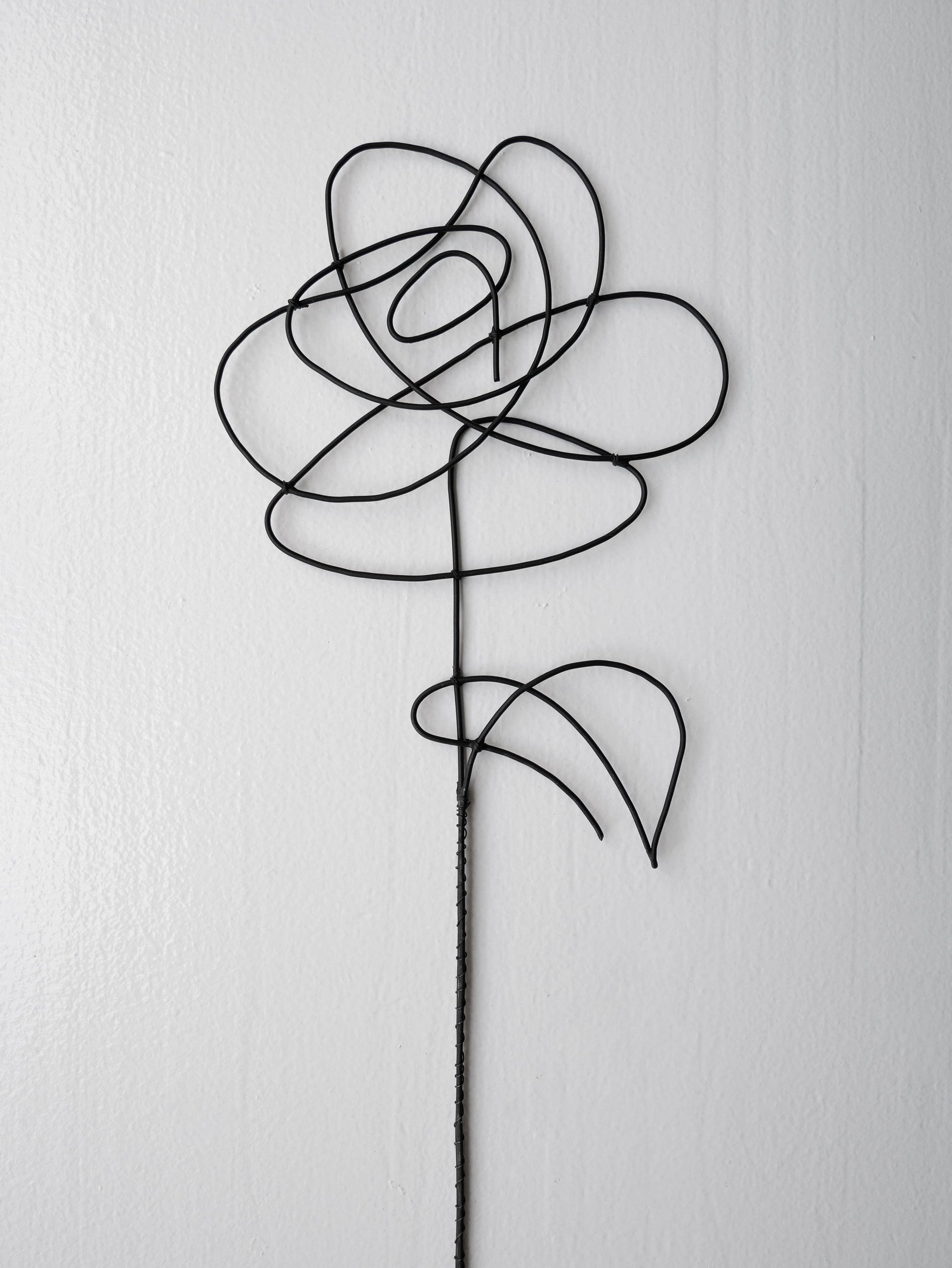 Fleur fil de fer rose fleur en fil de fer recuit, décoration murale floral, décoration bohème nature, bouquet de fleurs, cadeau maitresse