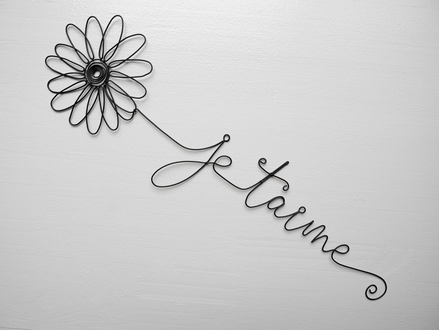 Wire flower I love you customizable first name, customizable word annealed wire, wall decoration flower, nature decoration, daisy