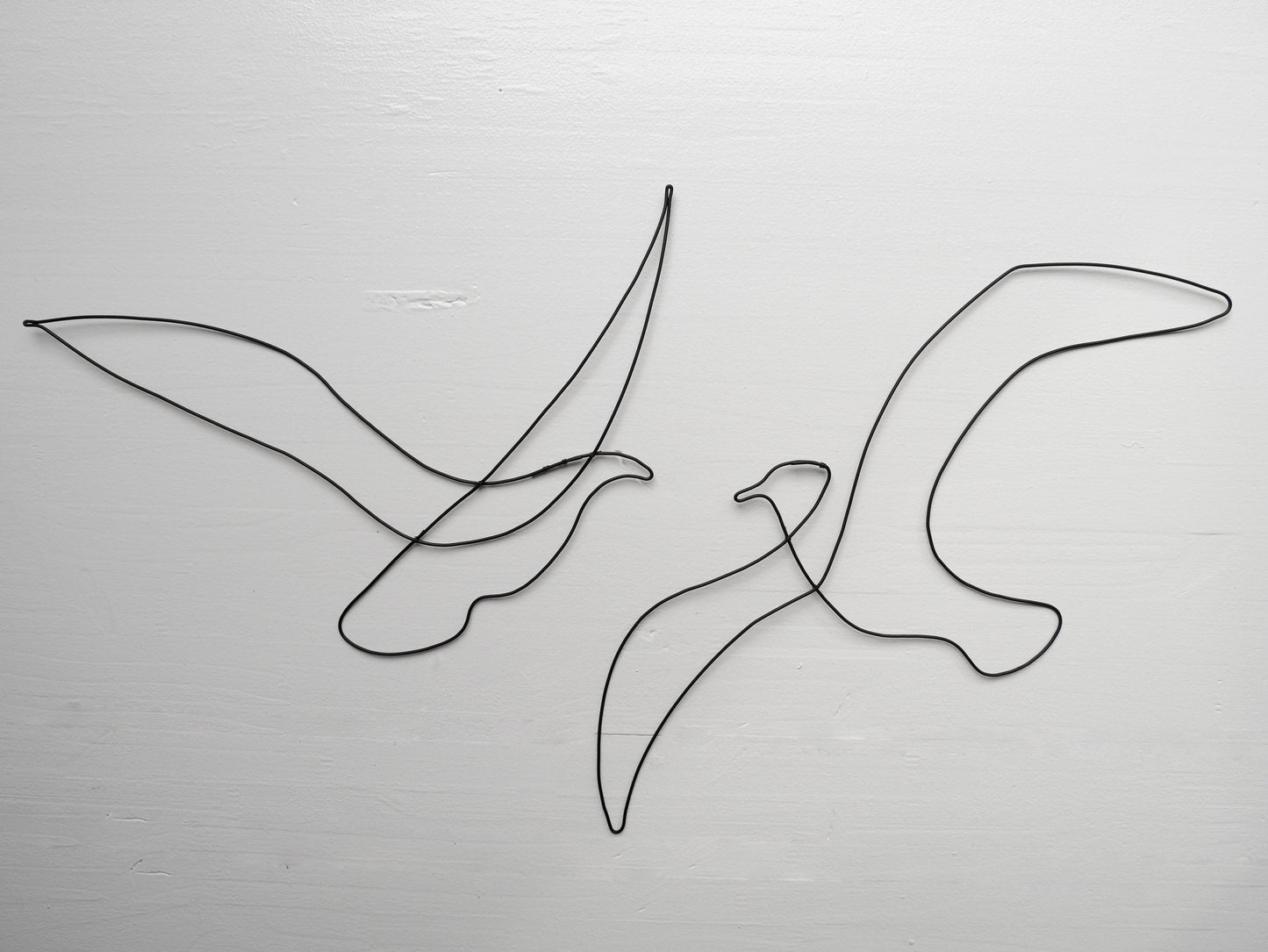 Set of 2 wire birds and wave, wire seagull, wall decoration