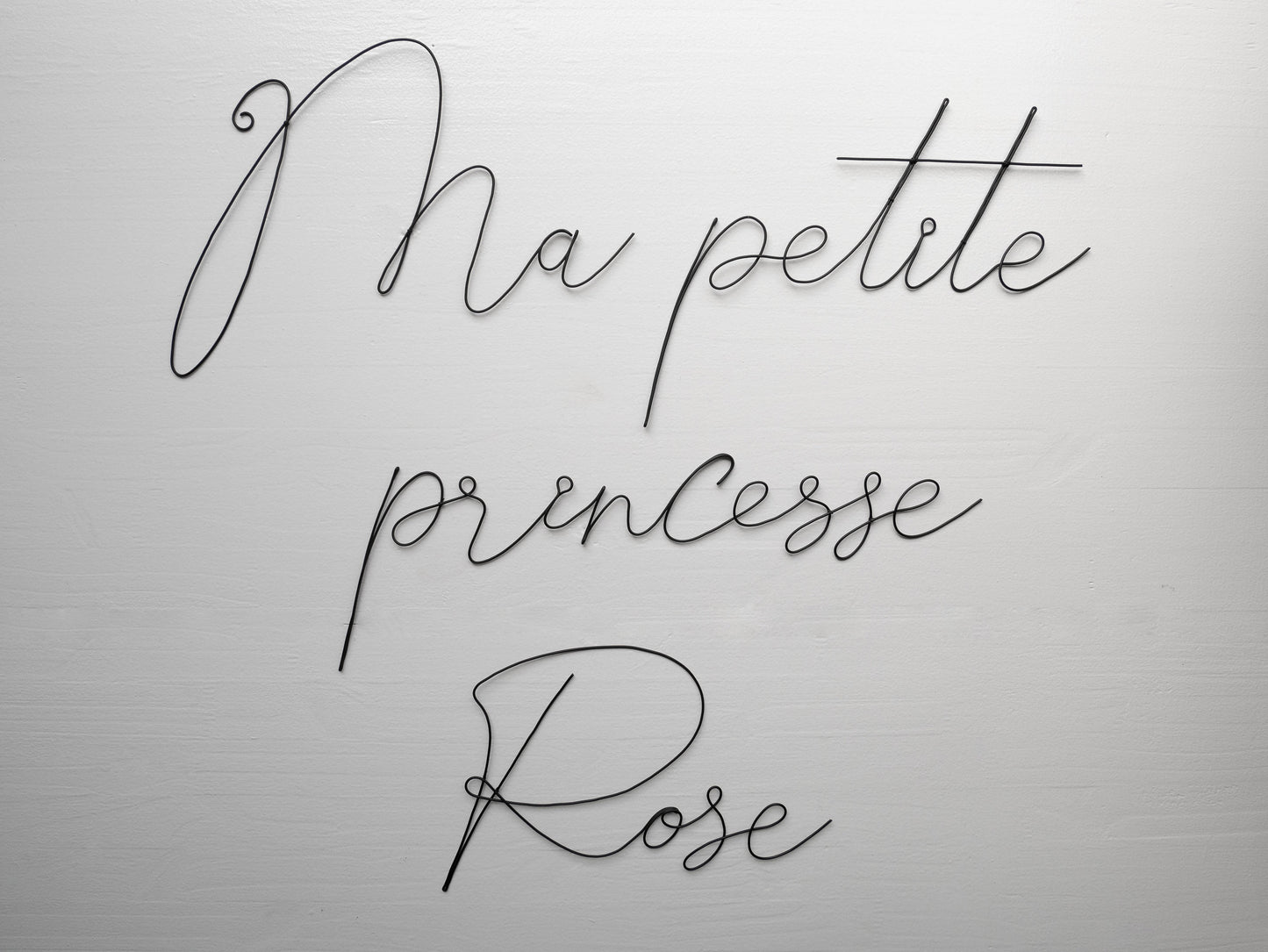 Wire phrase, customizable first name, wire quote, metal word, wall decoration, door plaque, my little princess