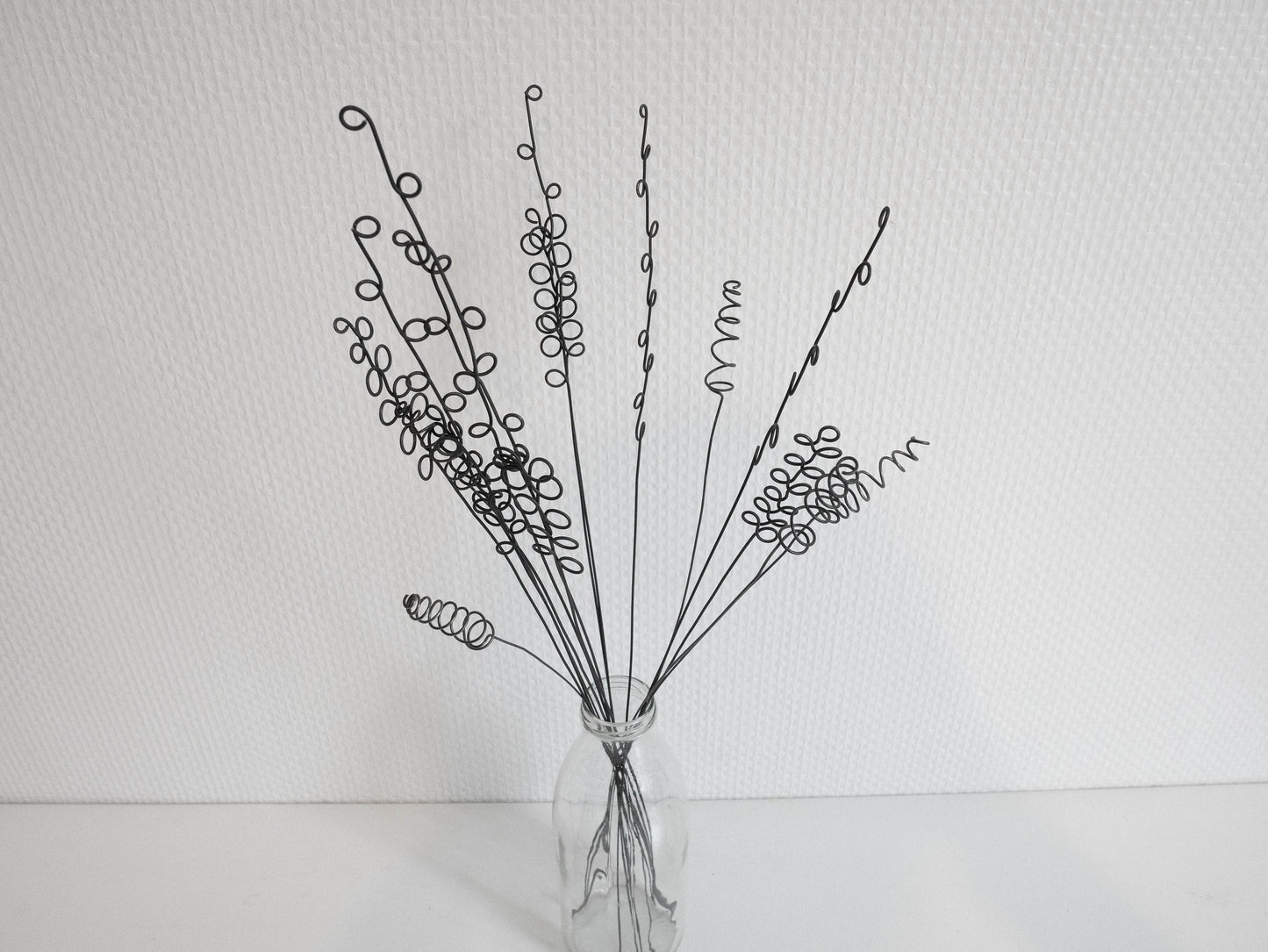 Bouquet of flowers in annealed wire 15 twigs and herbs, wild flowers, floral vase decoration, bohemian nature decoration, flower gift