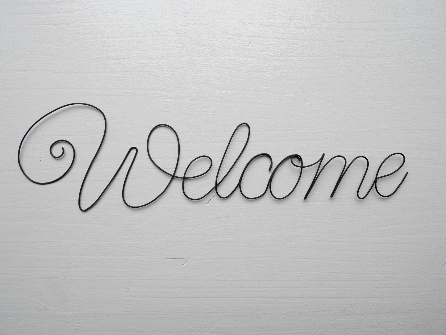 Welcome, wire word, wire writing, message, wire phrase, wire quote, entrance wall decoration