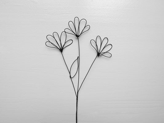 Wire flower wildflower flower in annealed wire, floral wall decoration, bohemian nature decoration, flower bouquet, gift