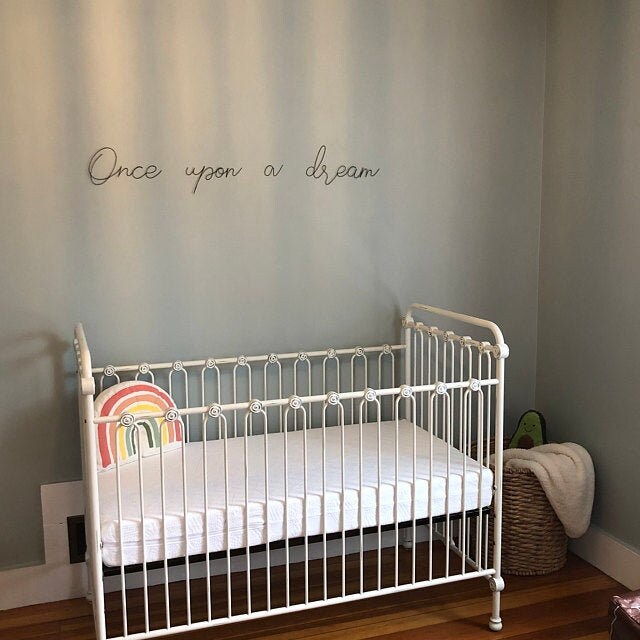 Phrase Once upon a dream in annealed wire, writing, wire message, wire phrase, wire quote, wire wall decor baby