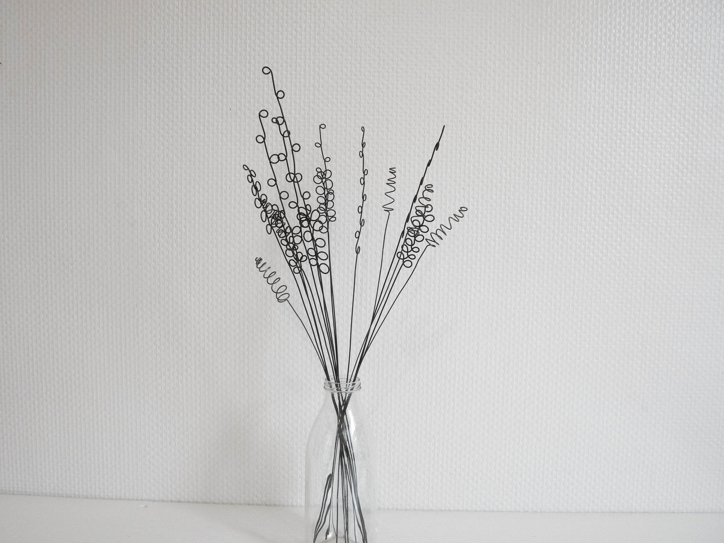 Bouquet of flowers in annealed wire 15 twigs and herbs, wild flowers, floral vase decoration, bohemian nature decoration, flower gift