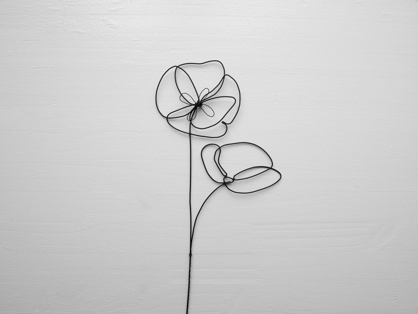 Poppy wire flower annealed wire flower, floral wall decoration, bohemian nature decoration, bouquet of flowers, gift