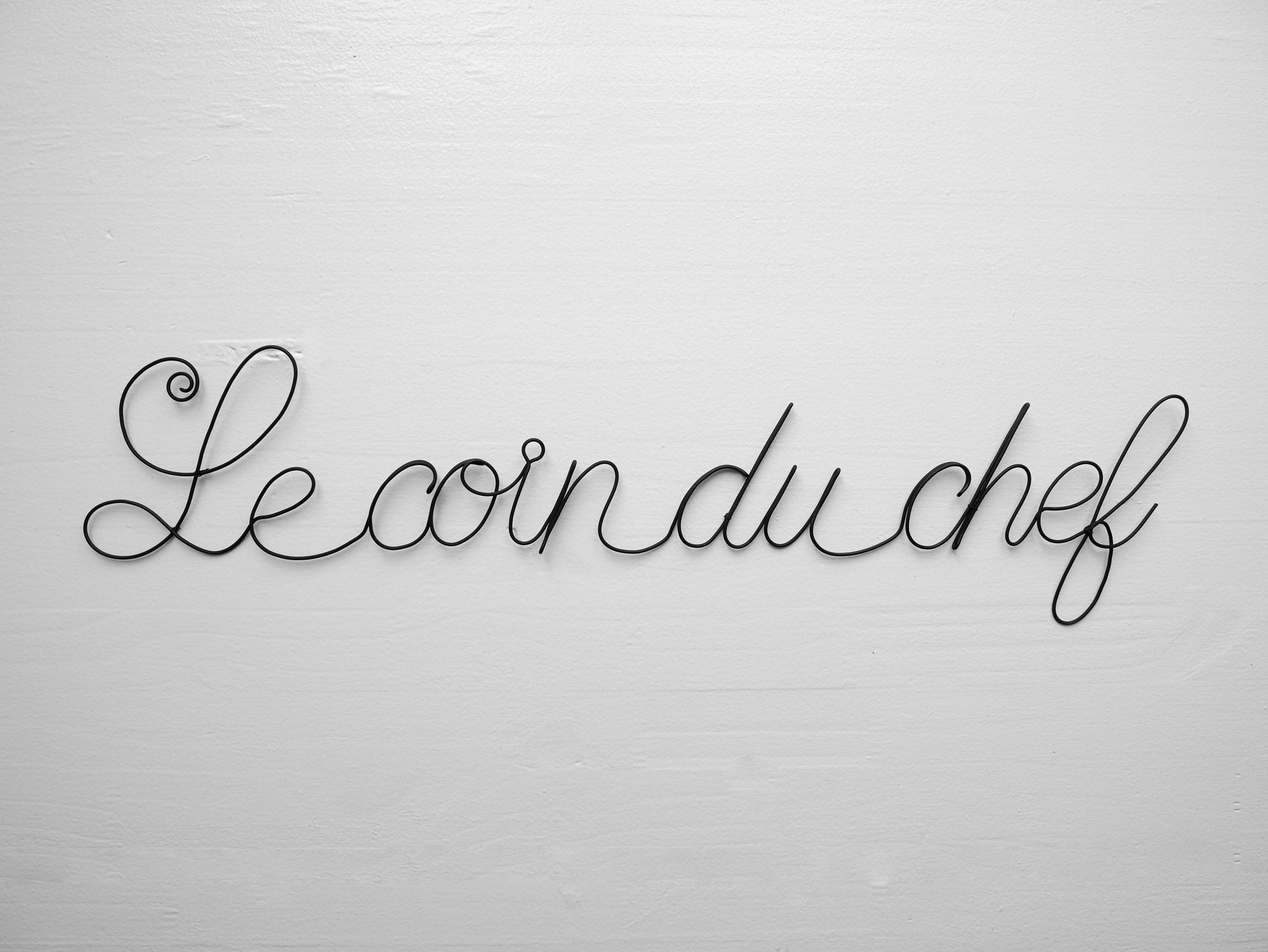 Satz aus echtem geglühtem Draht, Die Ecke des Chefkochs, Zitat aus Draht, Wanddekoration für zu Hause, Küchendekoration, Wohndekoration